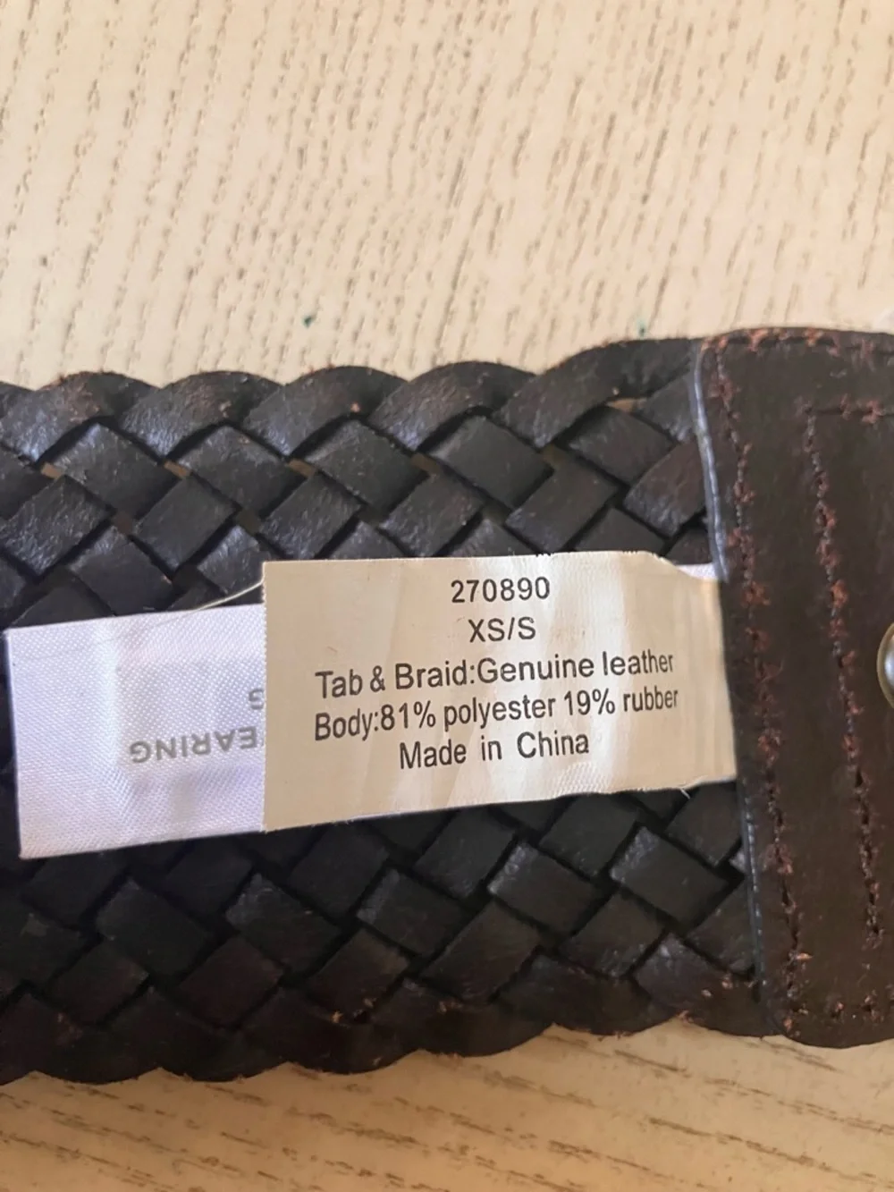 Loft Dark Brown Braided Genuine Leather Wide Stretch Women’s Belt - Size XS/S